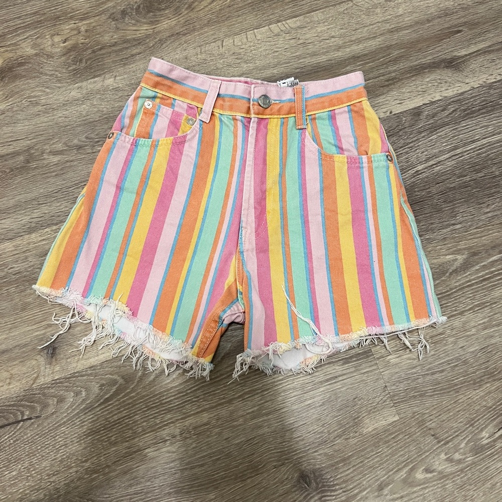 Zara Multicolor Striped High Waist Shorts